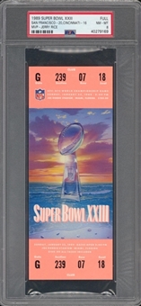 1989 Super Bowl XXIII Full Ticket, Coral Variation - PSA NM-MT 8